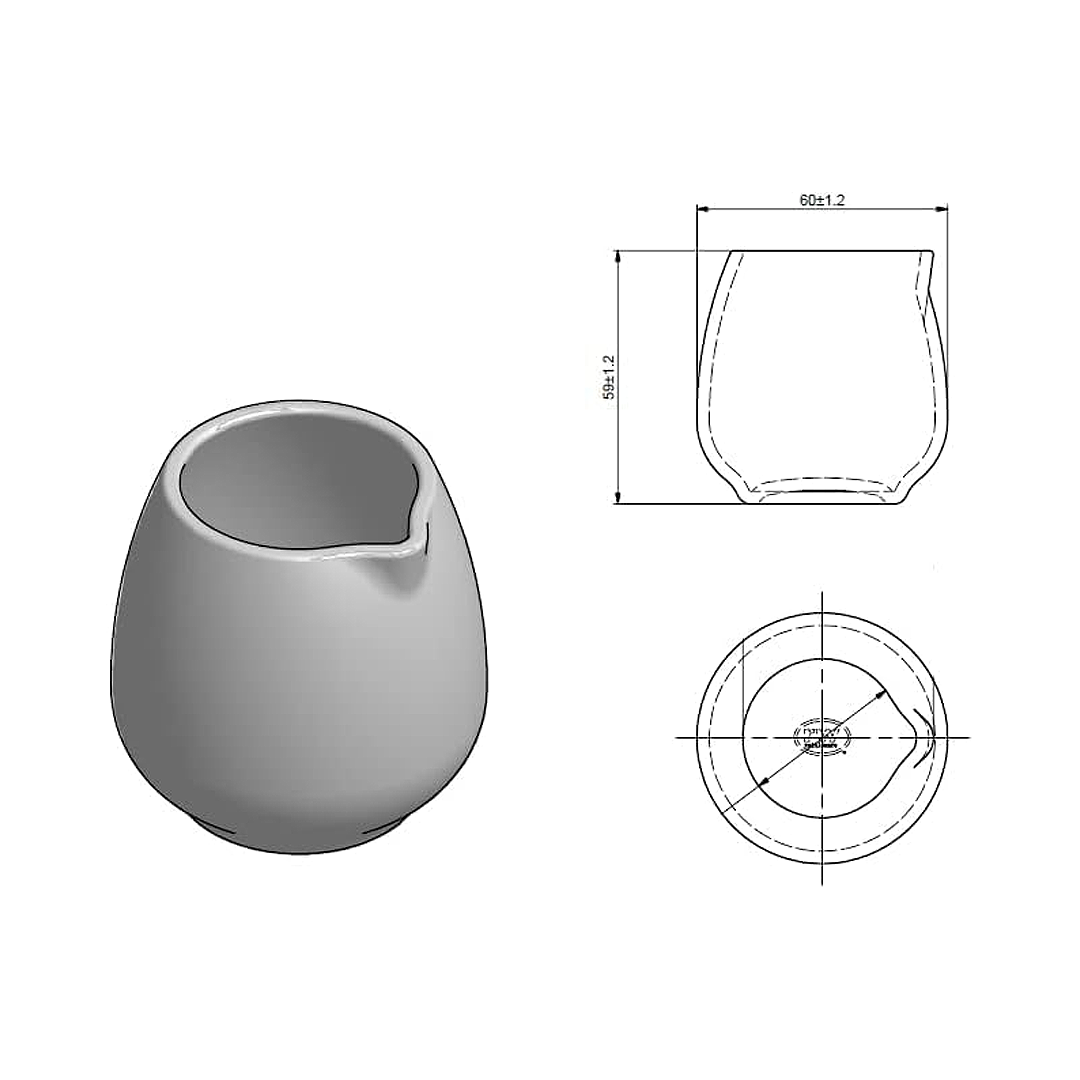 إبريق/مُبيض بورسلين من شركة Stainless Products Ltd، سعة 3 أونصات - متين وسهل التنظيف، مثالي لأي مناسبة أو إعدادات مهنية