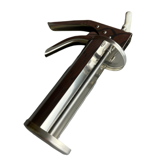 Sauce Dispenser, 1 Oz per Squeeze, White Handled, Stainless Steel