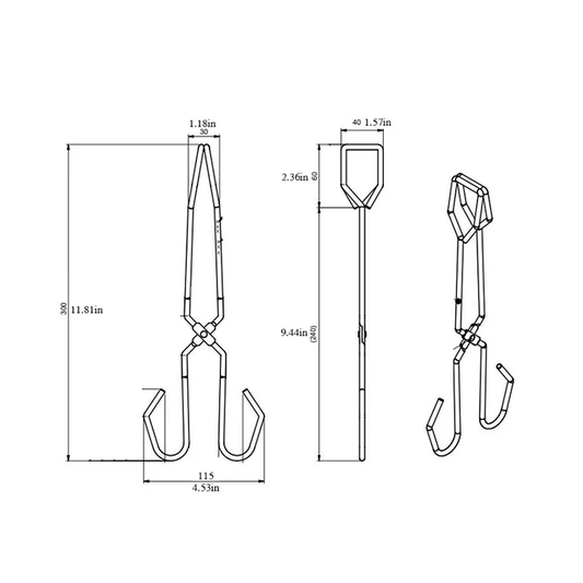 12 inch Scissor Tongs, Stainless Steel