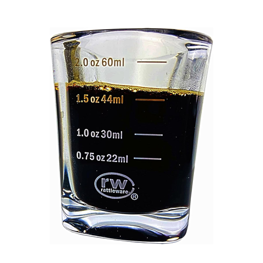 Rattleware Premium 2 Oz Graduated Shot Glass - Durable and Precise Measurement Tool for Espresso Shots, Cocktails, and Mixology - Perfect for Home Bar, Cafes, and Entertaining