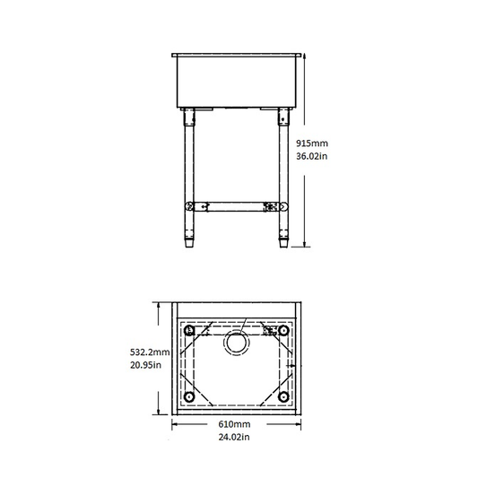 Rattleware Heavy Commercial Sink Freestanding Stainless Steel – RW701