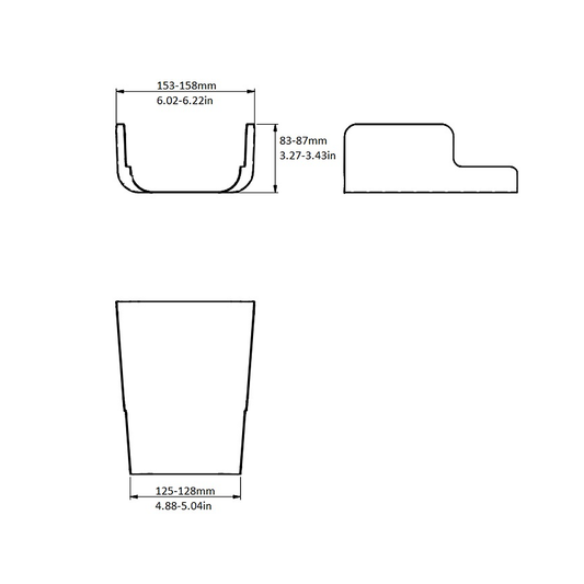Splash Guard, Stainless Steel, Square, for Knock Box, 25501
