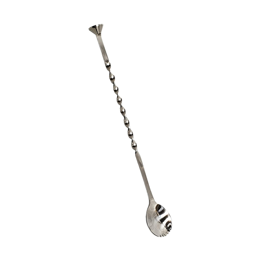 S Stainless Group Rattleware 11.5" Steel Cocktail Spoon, Spiral Muddler - Elegant Swirl Stem Design, Sturdy and Eye-Catching - Must-Have Bar and Coffee Accessory for Drink Enthusiasts