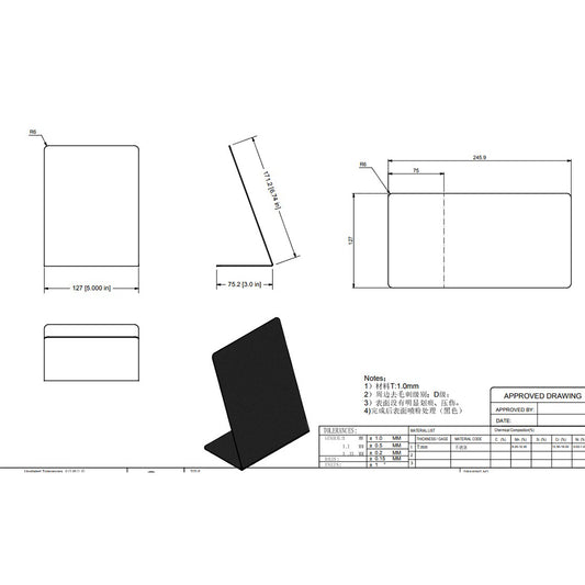 Write-On Board, Black, 5″x6.75″, 06760