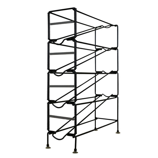 Vertical Cup Dispenser, 4 Tiers, Black, with Adjustment Springs