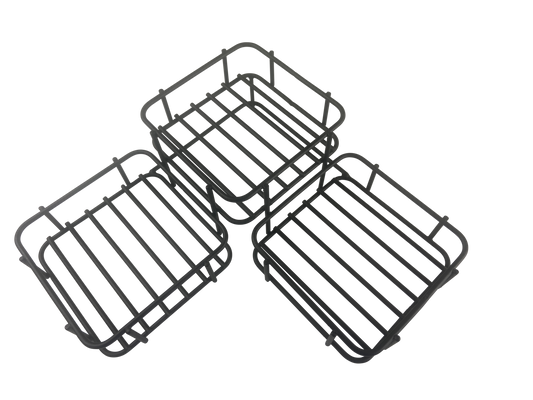Corner Rack, 13″x13″, 2 Tiers, Square Opening, Black, 86020
