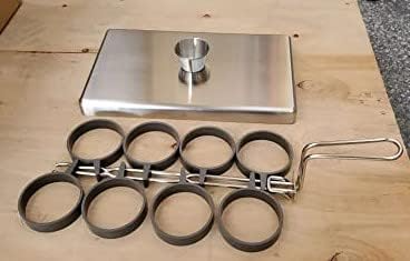 6 Ring Egg Set, Stainless Steel Frame, Nonstick Rings, with Cover