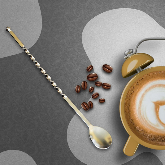 11.25 Inch Twist Spoon – Long Handle Coffee Mixing Tool for French Press, Iced Coffee, Cocktails & Layered Drinks | Stainless Steel Stirring Spoon