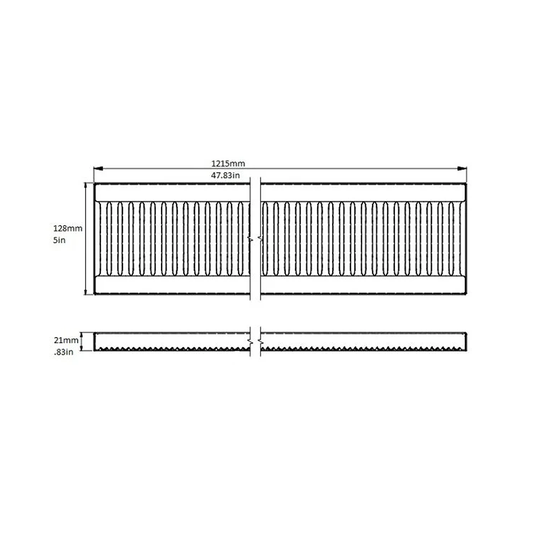 Drip Tray,Stainless Steel, 5″x47.8″x0.75″, Removable Grate