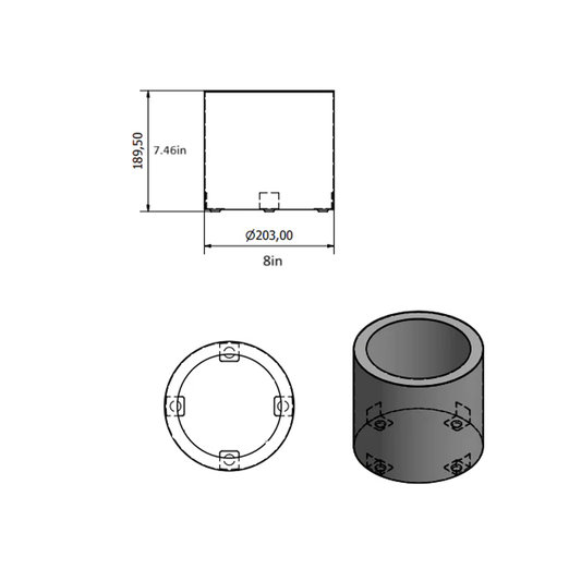 rattleware Round Stainless Steel Counter Knockbox with Skirt